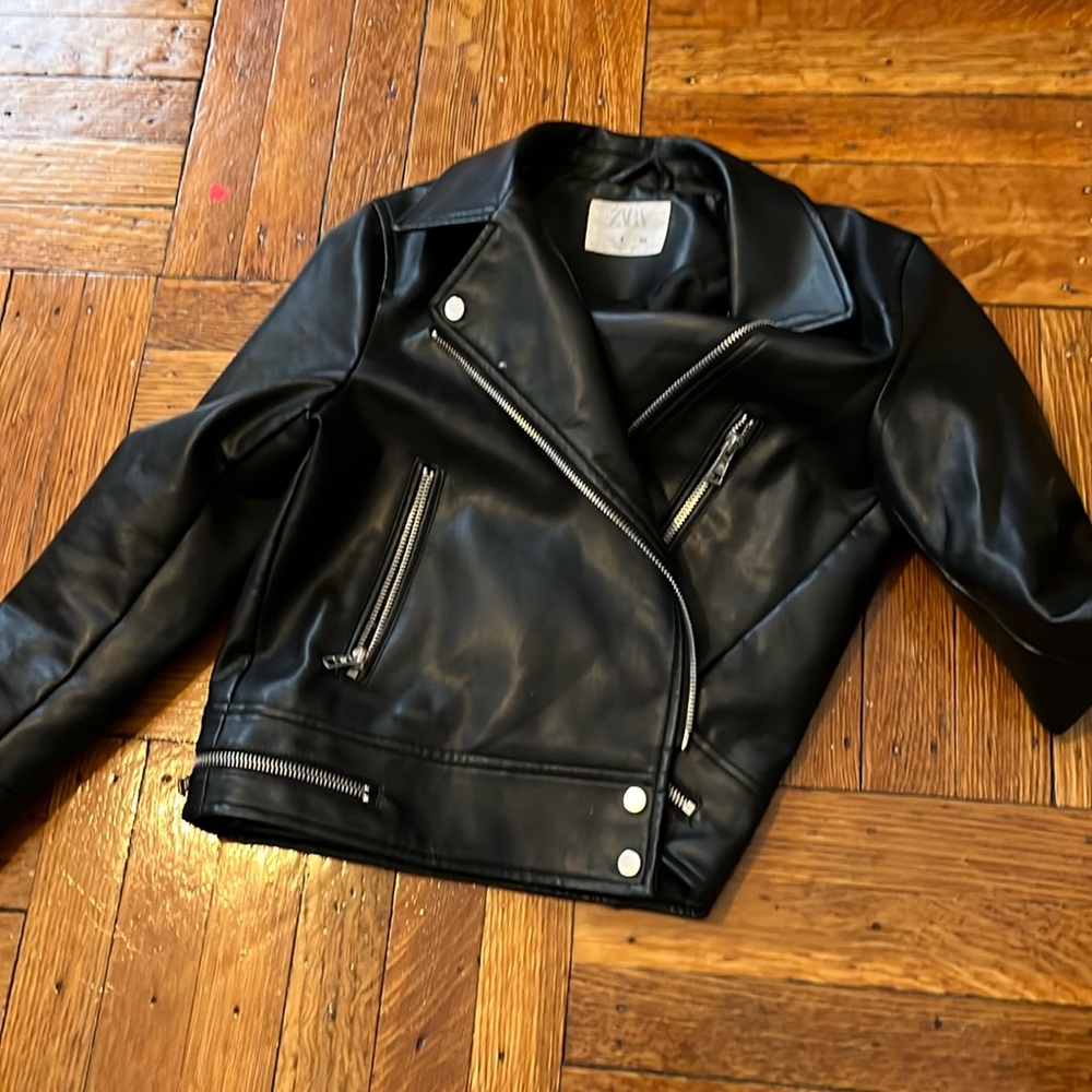 Zara Faux Leather Jacket for Little Girls